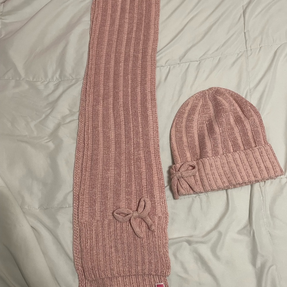 kate spade Pink Knit Hat and Scarf Set